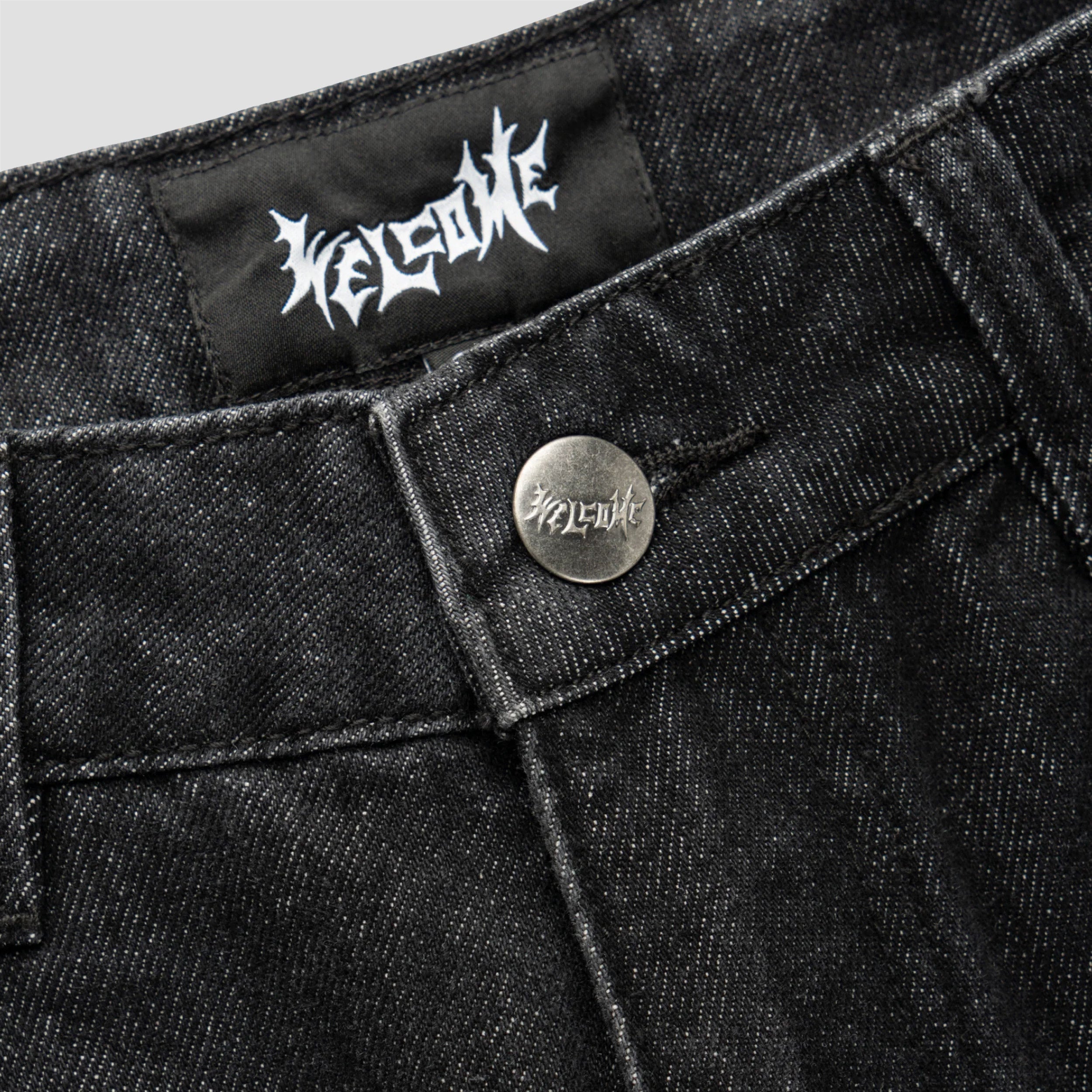 Welcome Immortal Loose Straight Leg Denim Washed Black