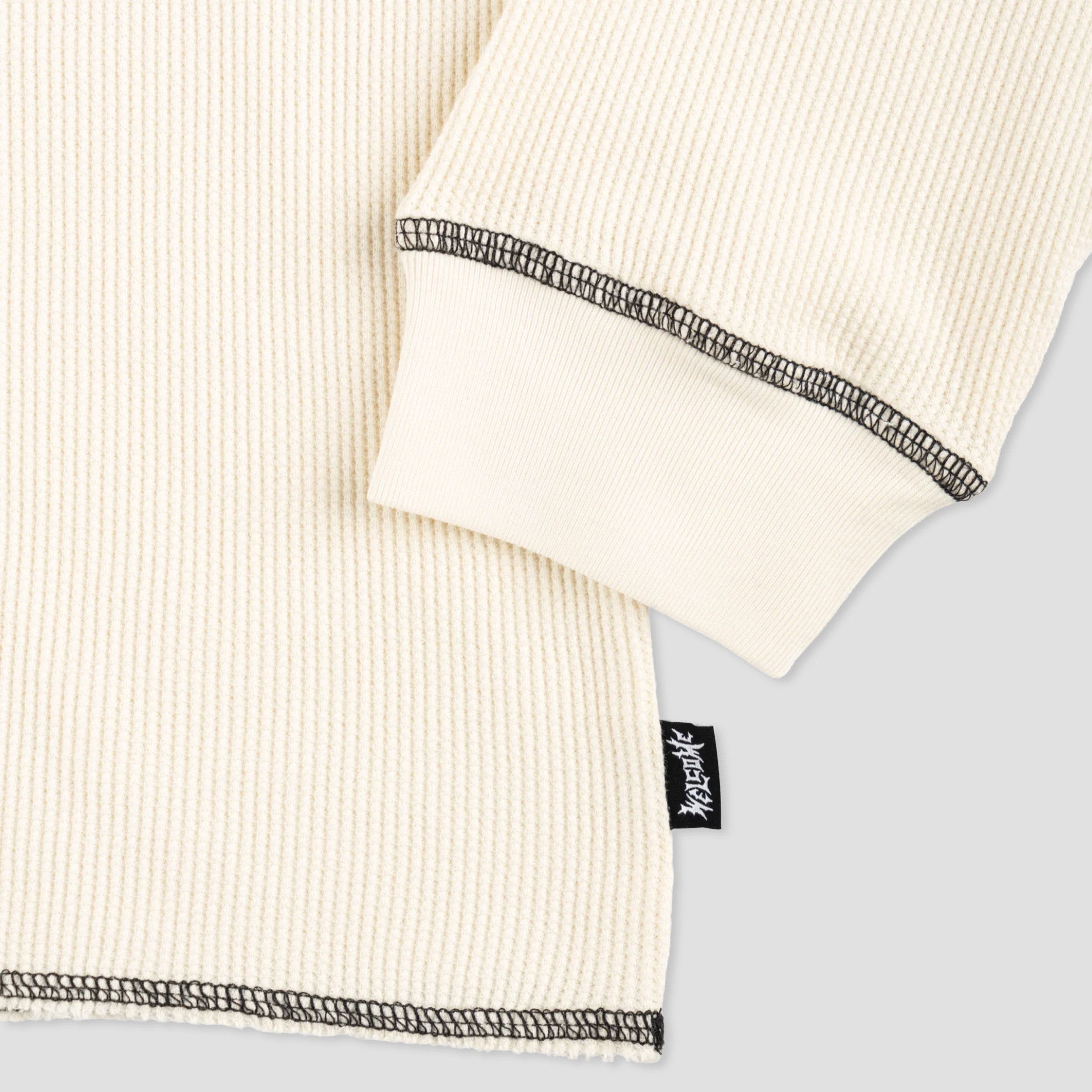 Welcome Seraph Contrast Stitch Thermal Longsleeve T-Shirt Bone