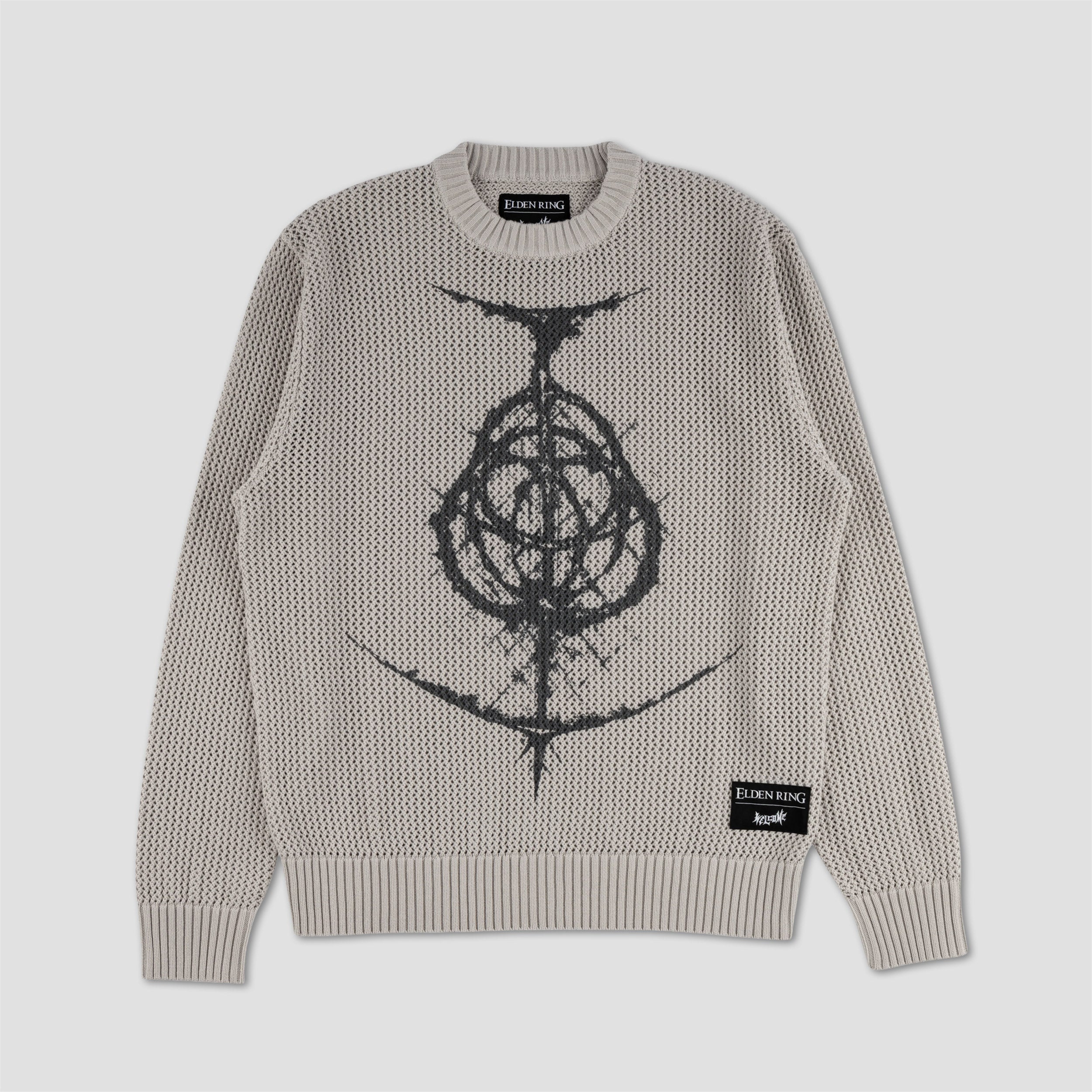 Welcome X Elden Ring Rune Loose Gauge Knit Sweater Grey