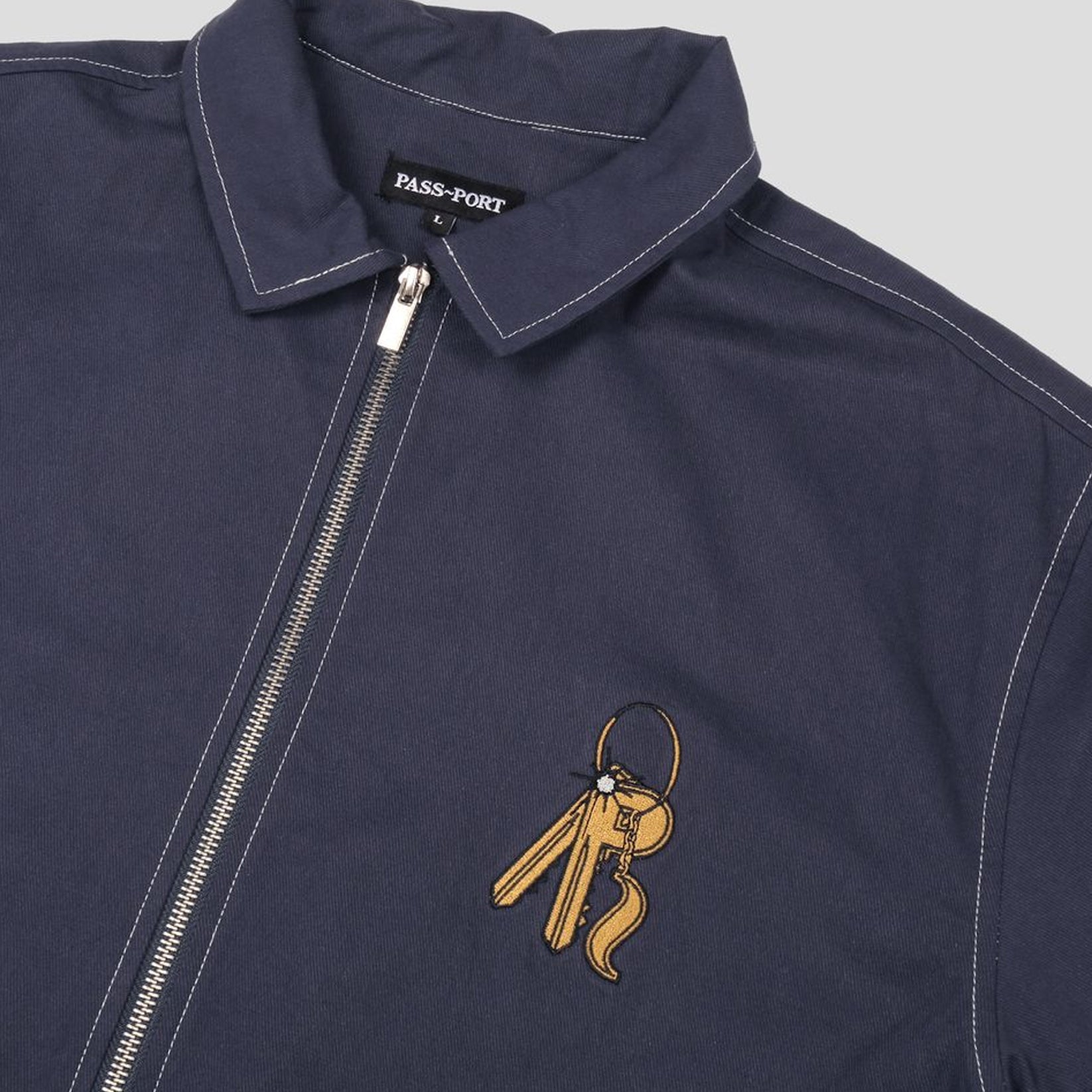 Passport Master Key Zip Shirt Navy