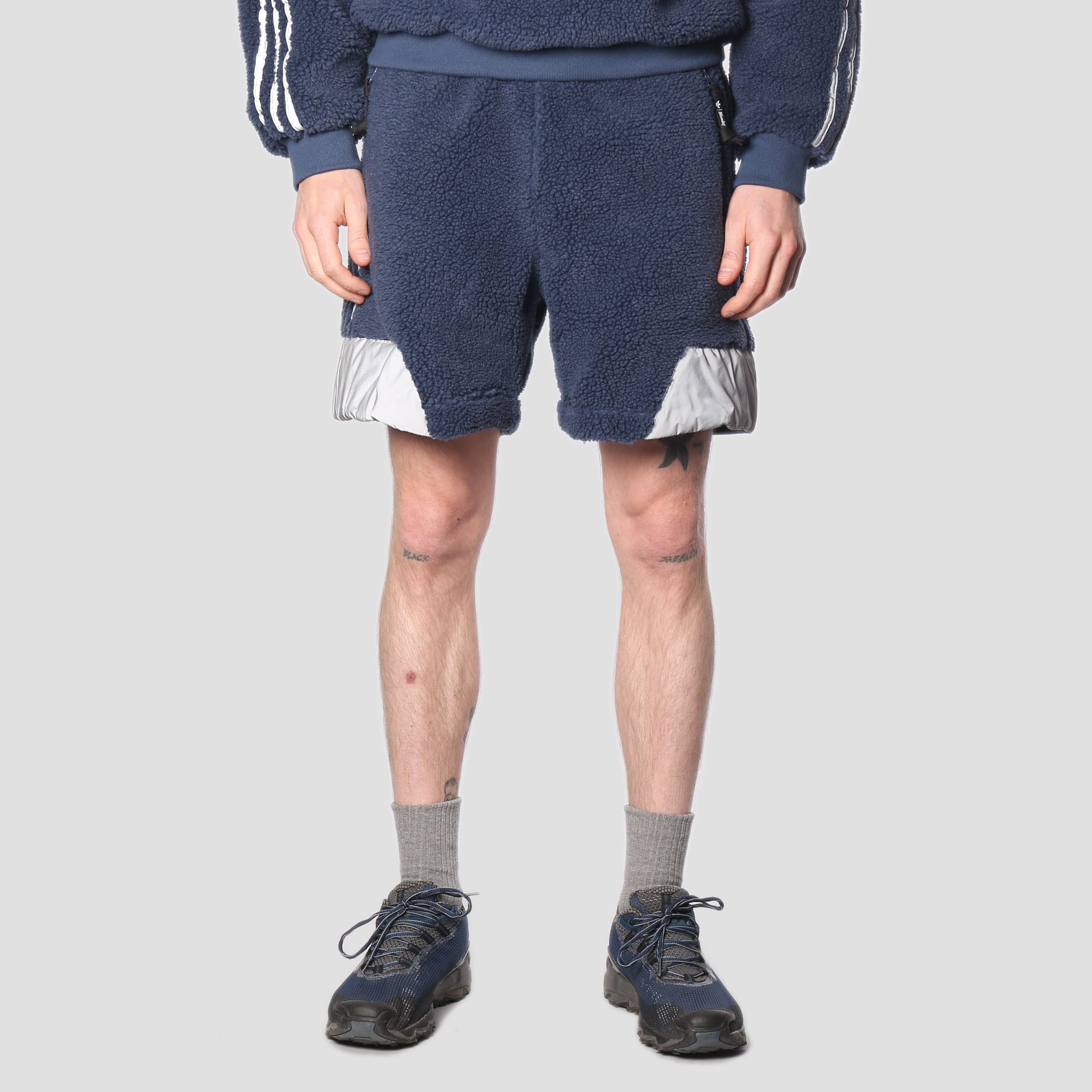 adidas X Blondey Sherpa Shorts Mineral Blue / Reflective Silver