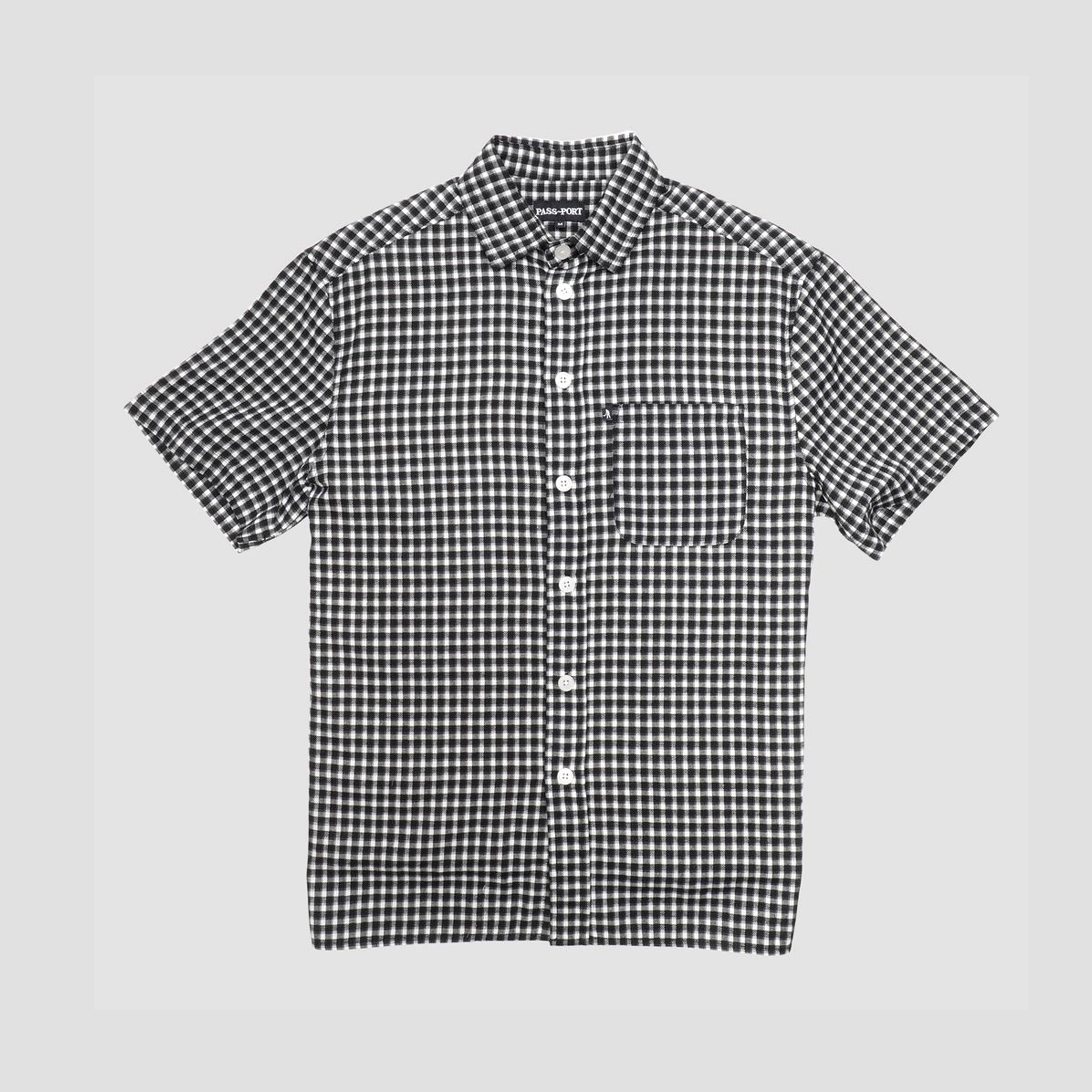 Passport Workers Check Shirt Shortsleeve Black