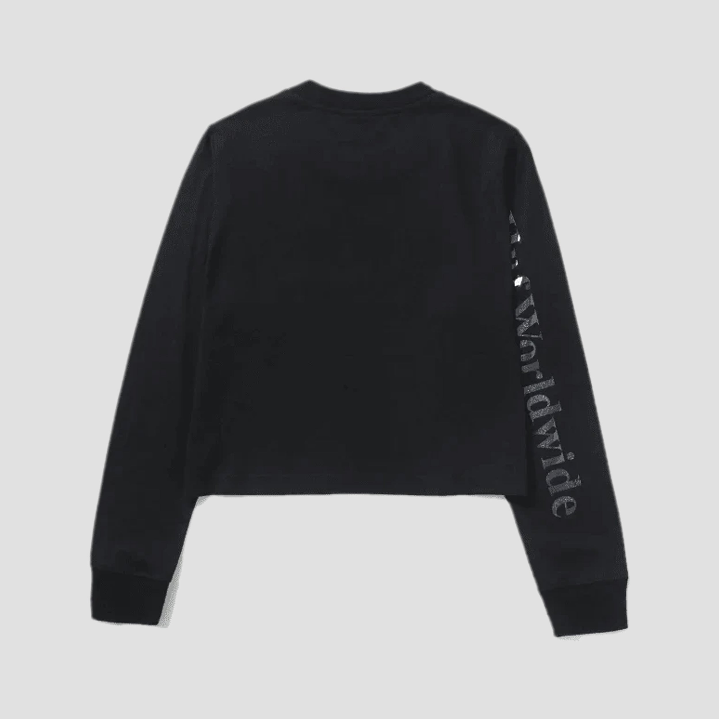 HUF Foil Bar Logo Longsleeve Crop T-Shirt Black
