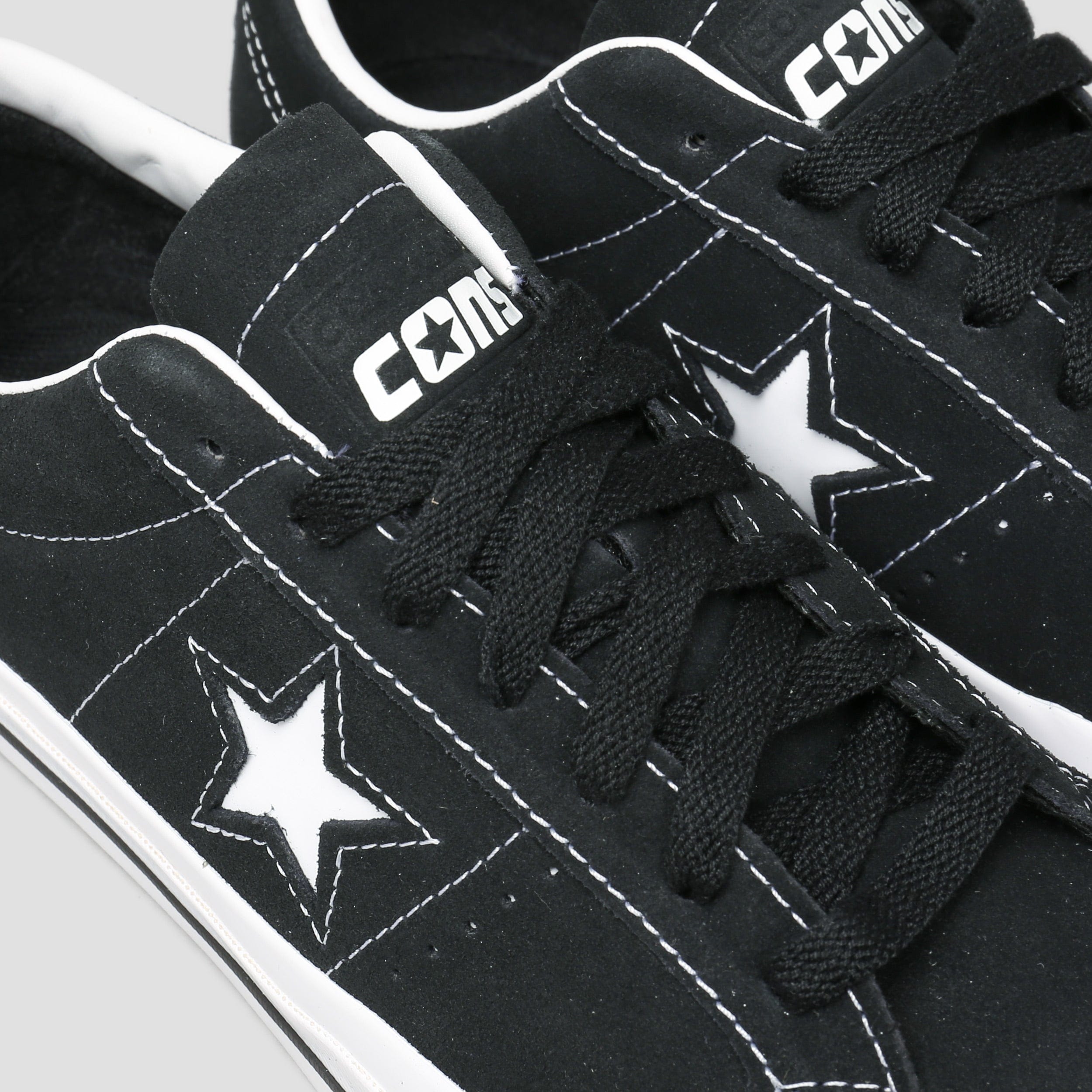 Converse One Star Pro OX Shoes Black / Black / White