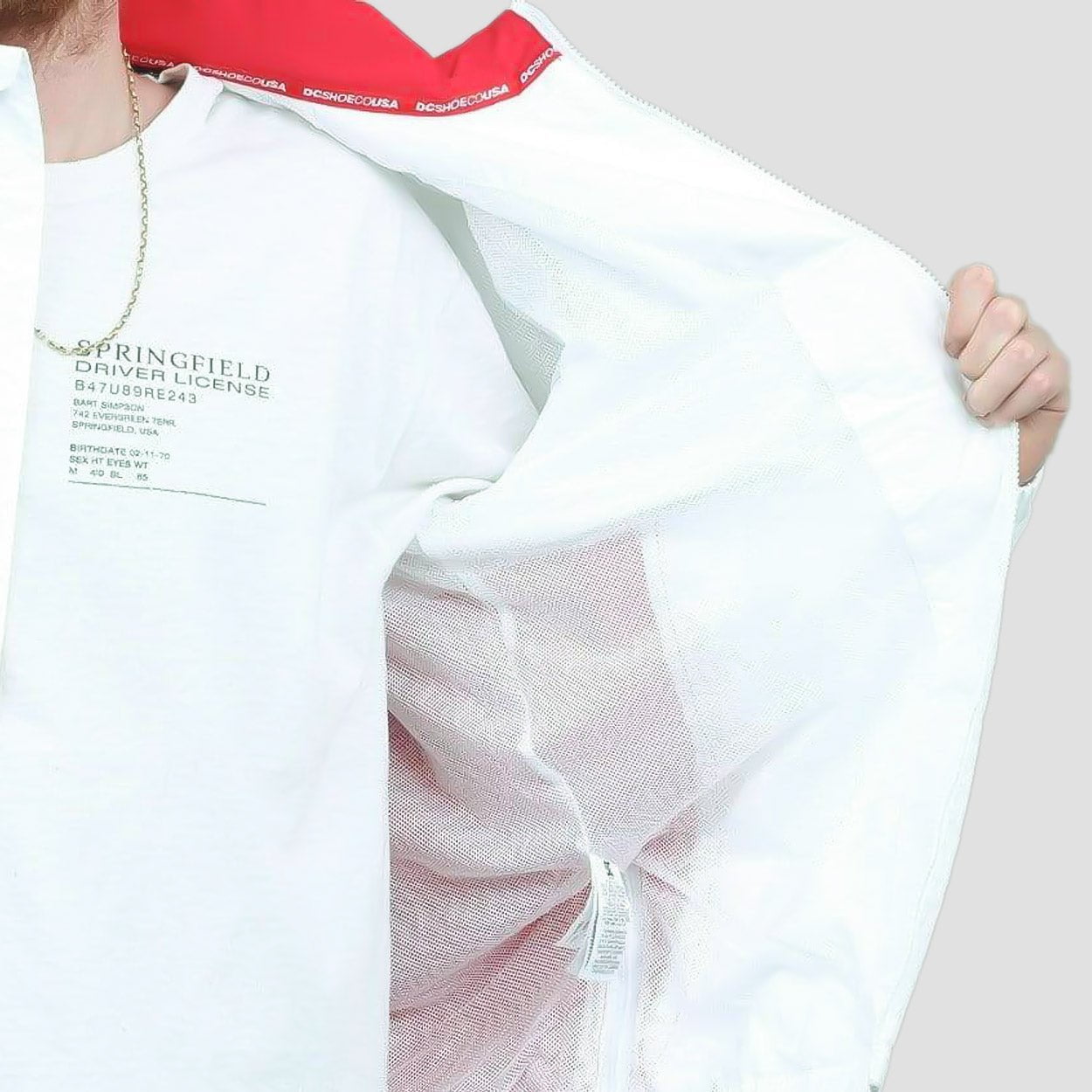 DC Skate Track Top Jacket White / Red