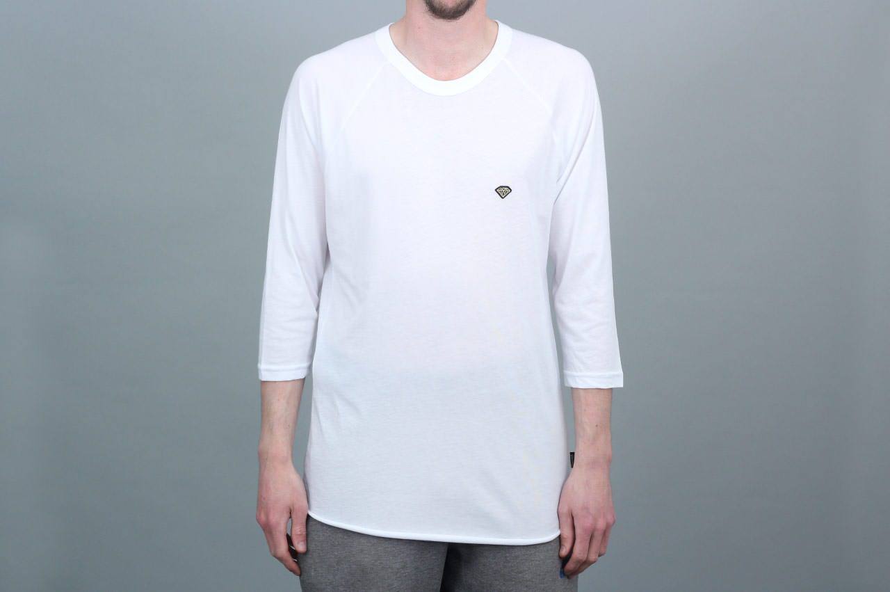 Diamond Patch Raglan T-Shirt White