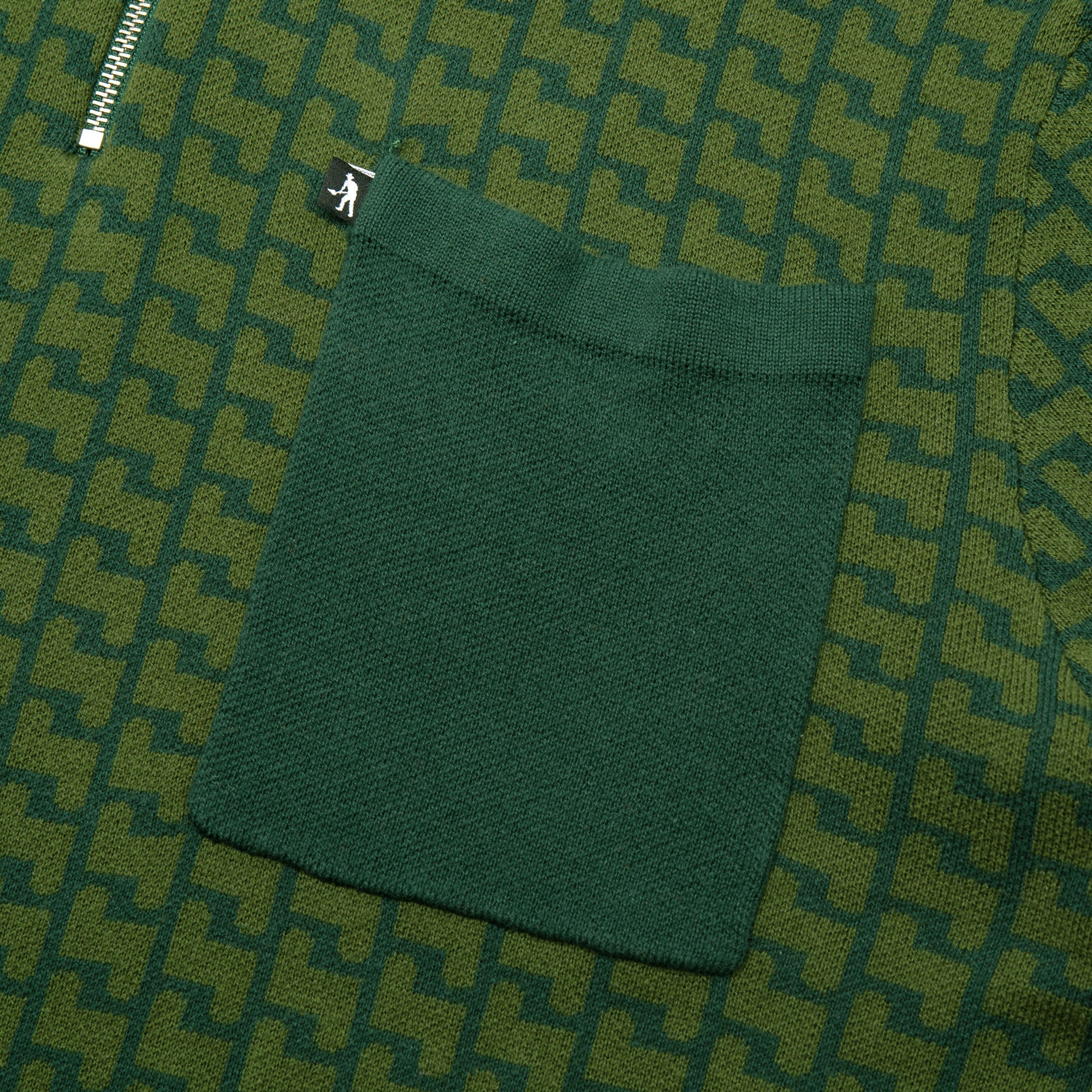 PassPort Drain Knit Shortsleeve Polo Forest Green