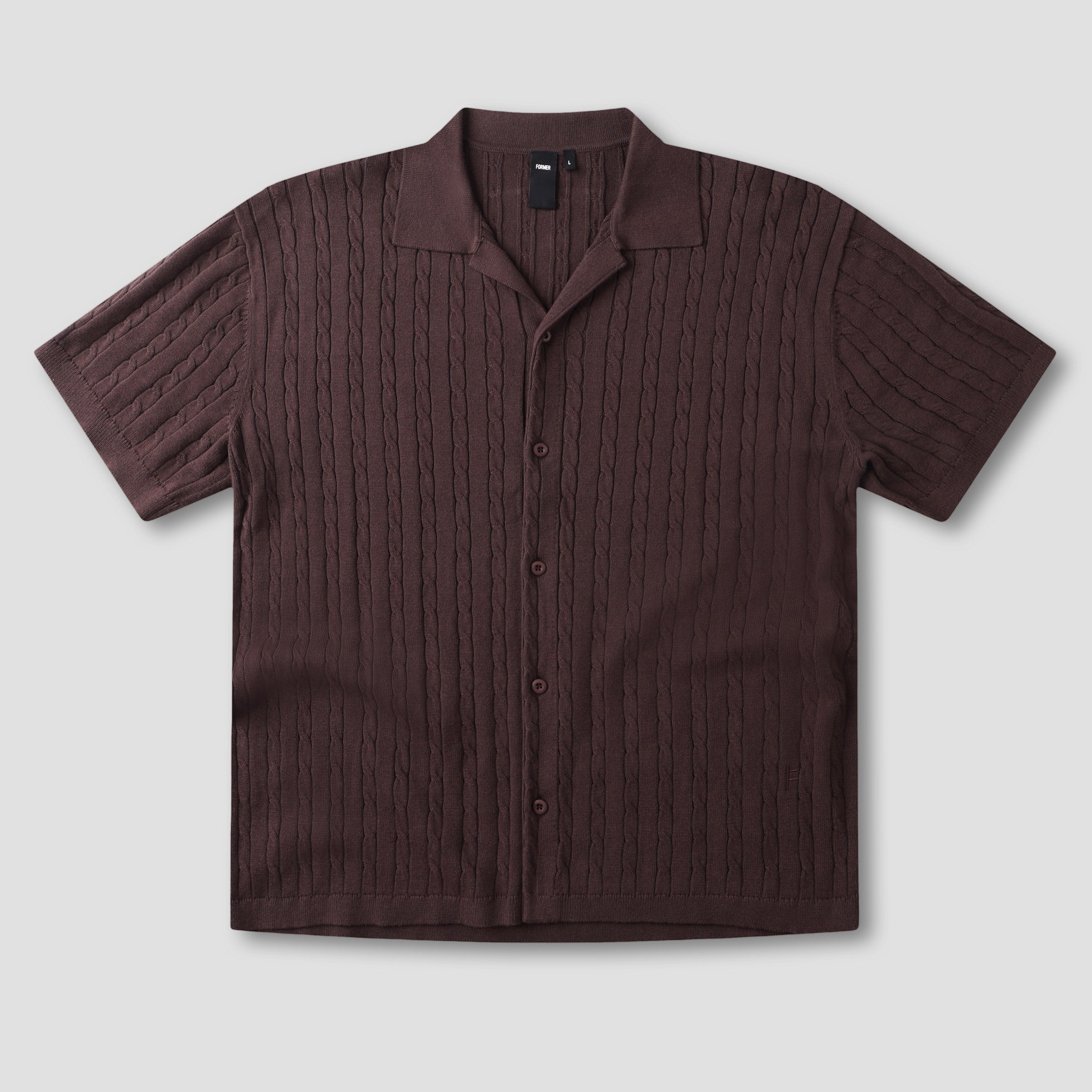 Former Marilyn Cable Shortsleeve Knit Shirt Choc