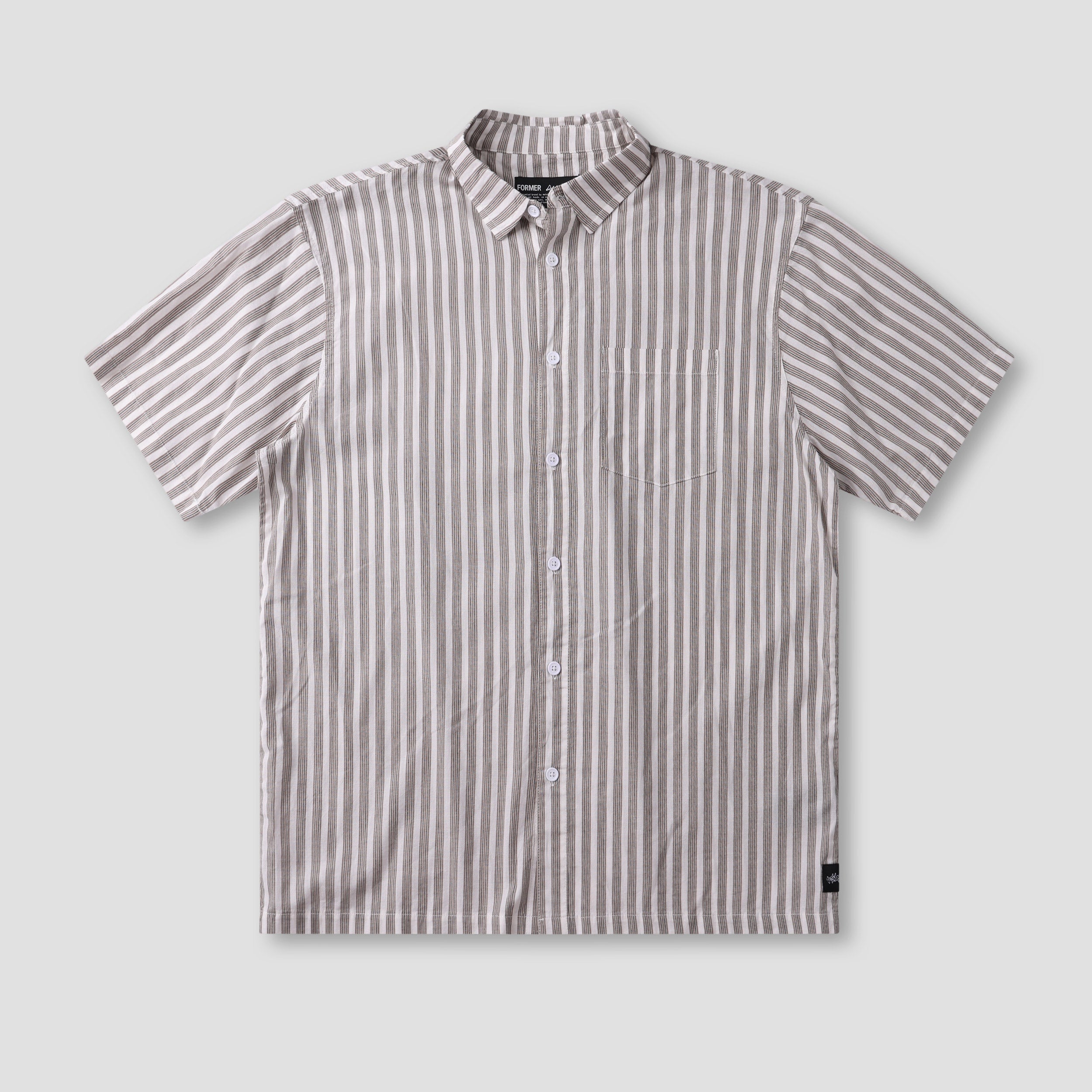 Former Reynolds Stripe Shortsleeve Shirt Choc