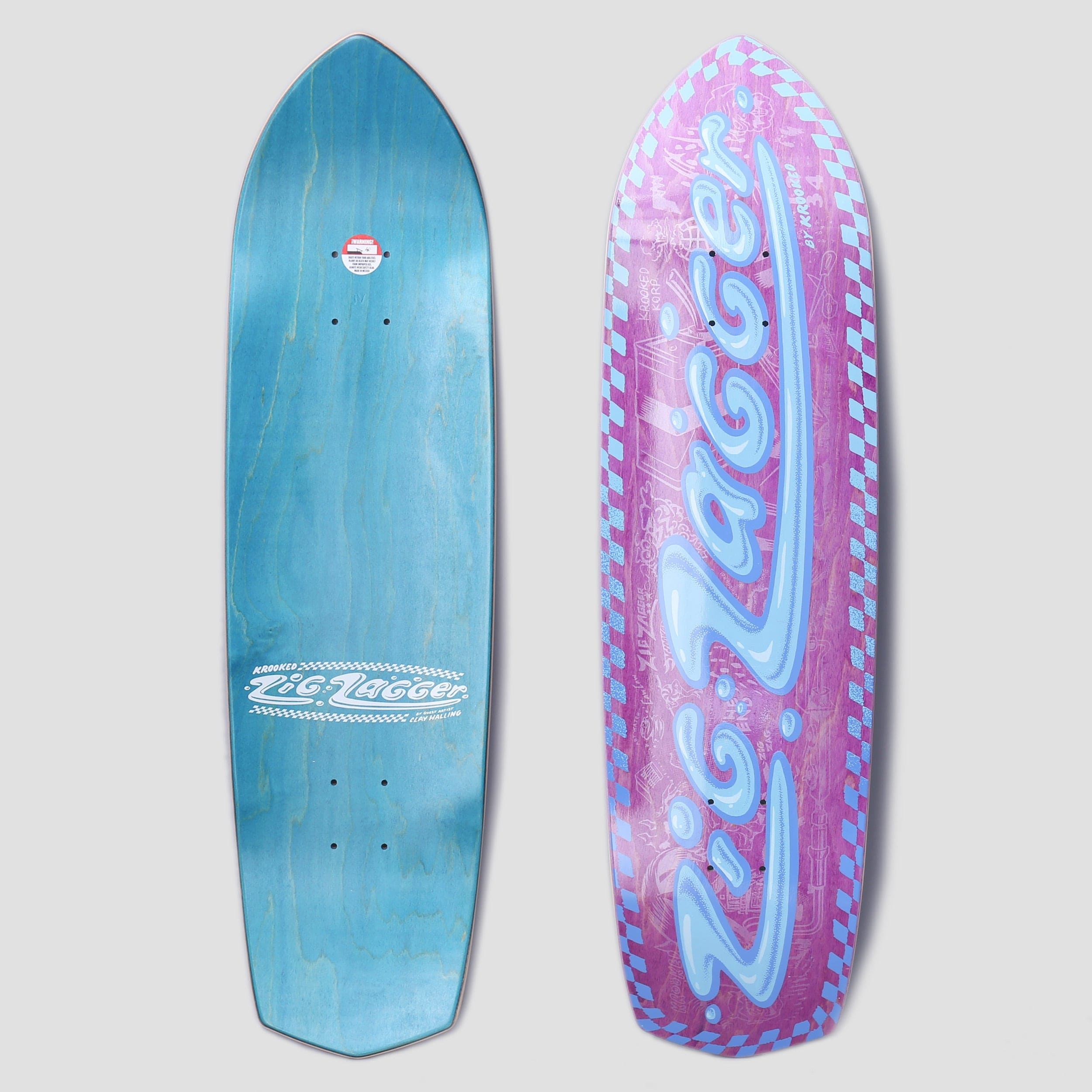 Krooked 8.62 DLX Guest Artist Zig Zagger Skateboard Deck Purple / Blue