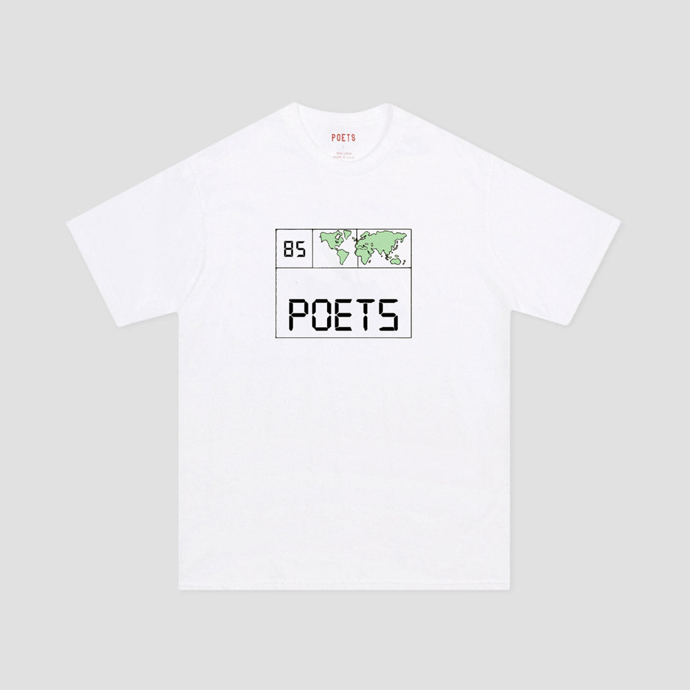 Poets World Clock T-Shirt White
