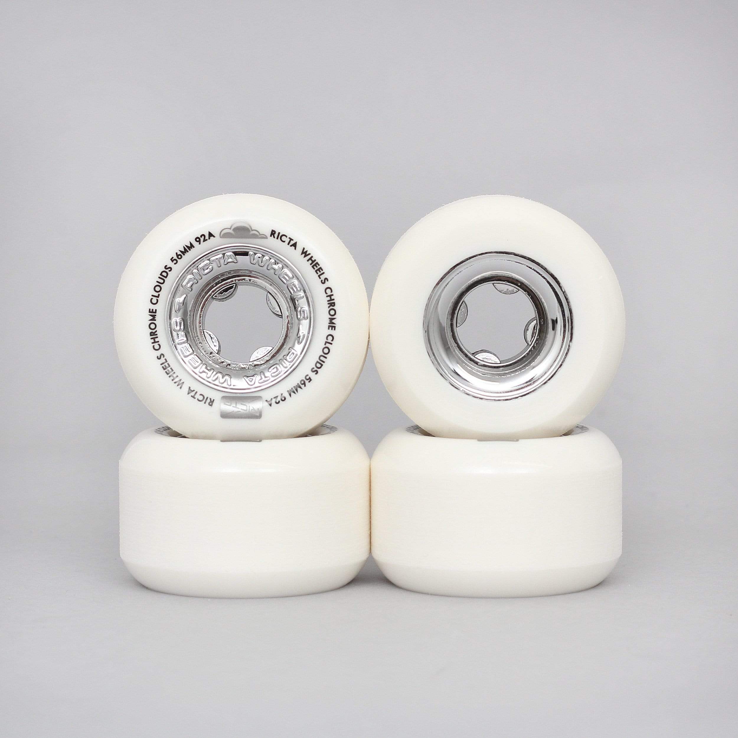 Ricta 56mm 92A Chrome Clouds Skateboard Wheels White / Black