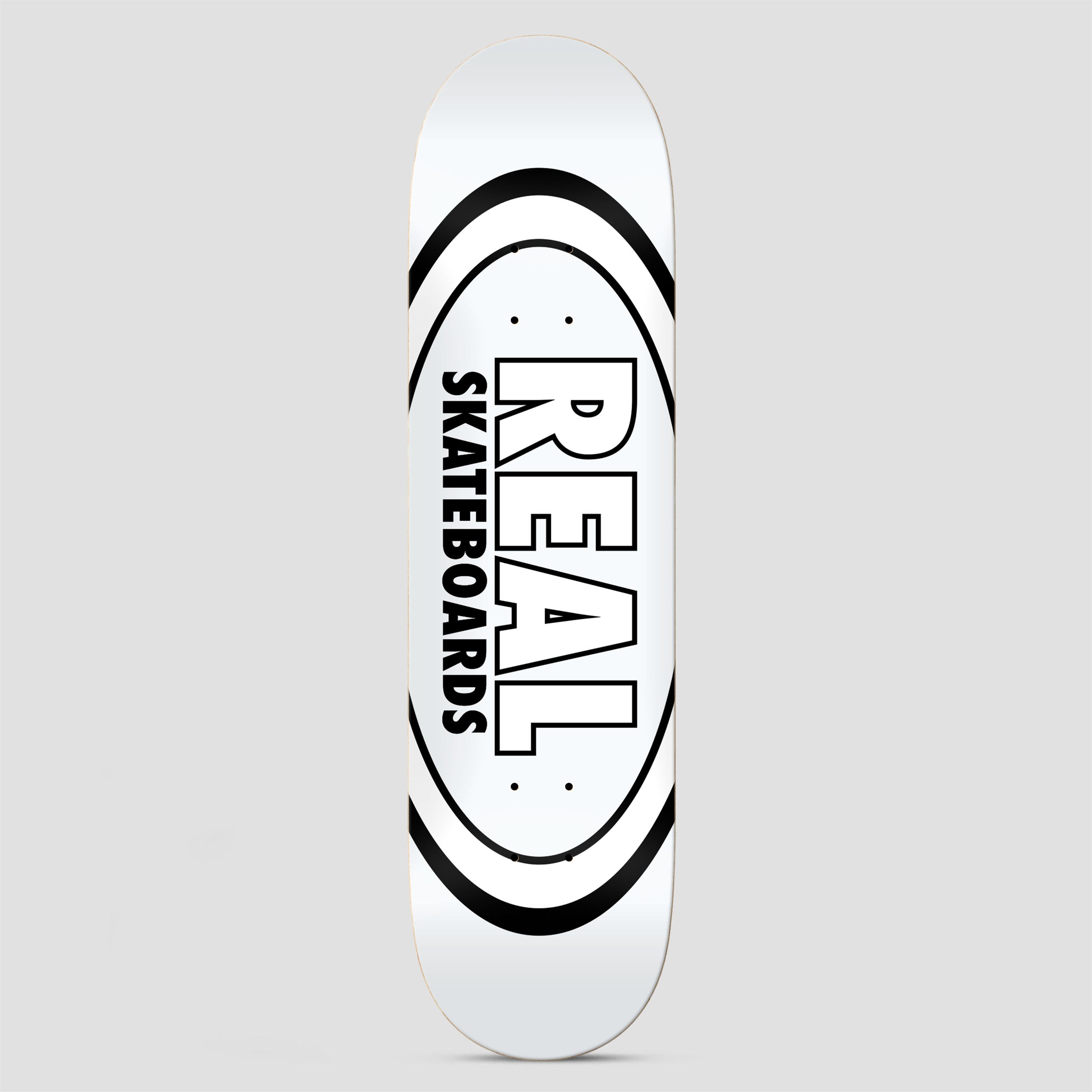 Real 8.38 Team Classic Oval Skateboard Deck White