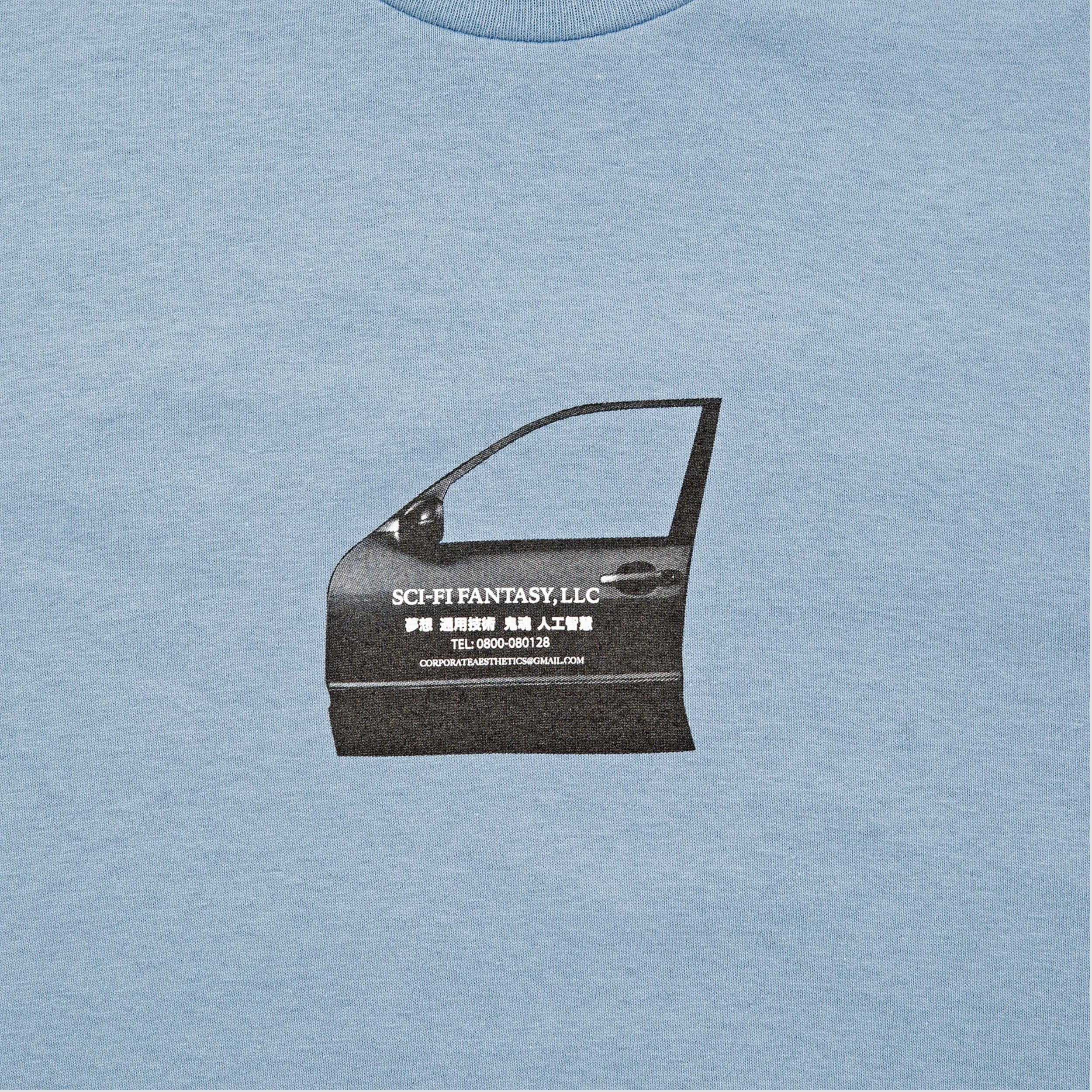 Sci-Fi Fantasy Scrap T-Shirt Stone Blue