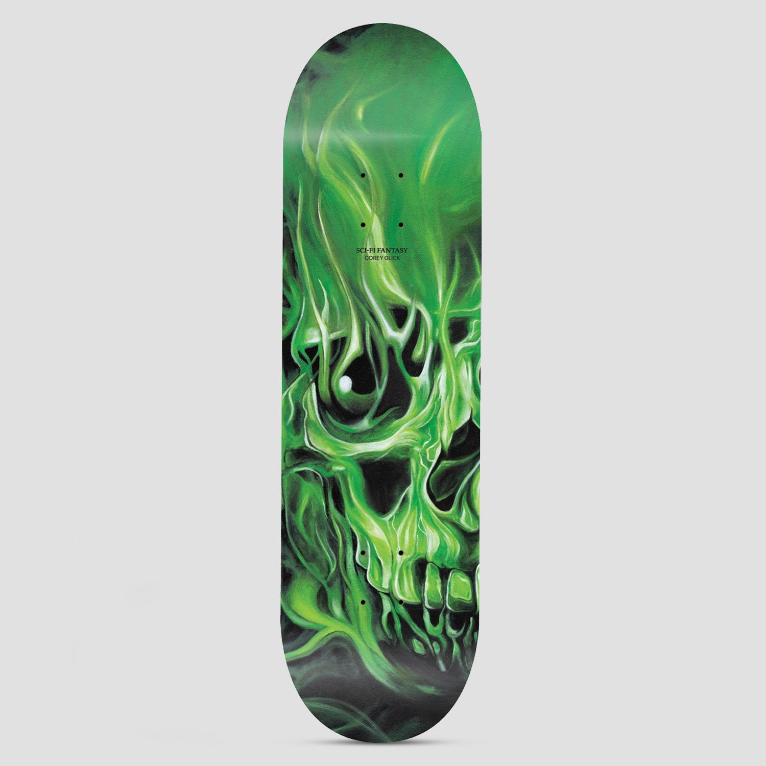 Sci-Fi Fantasy 8.25 Corey Glick Skulls Skateboard Deck Green