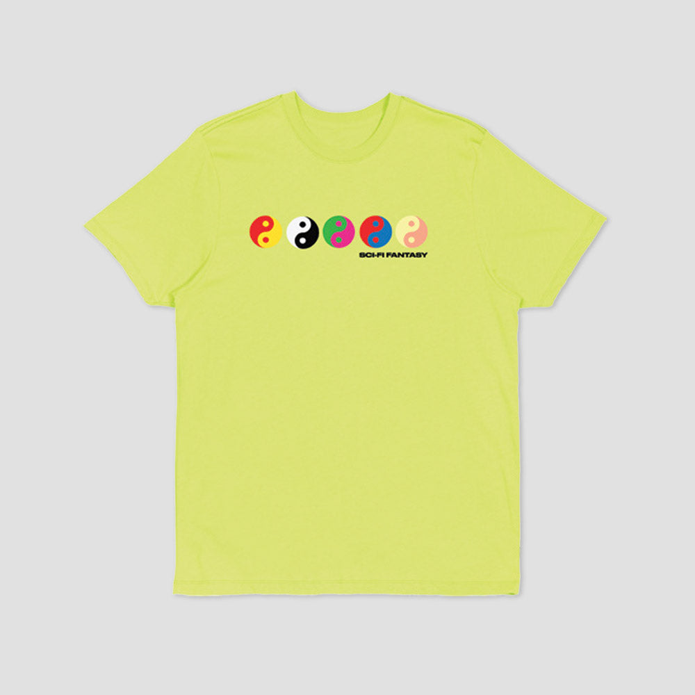 Sci-Fi Fantasy Yin Yang T-Shirt Safety Green