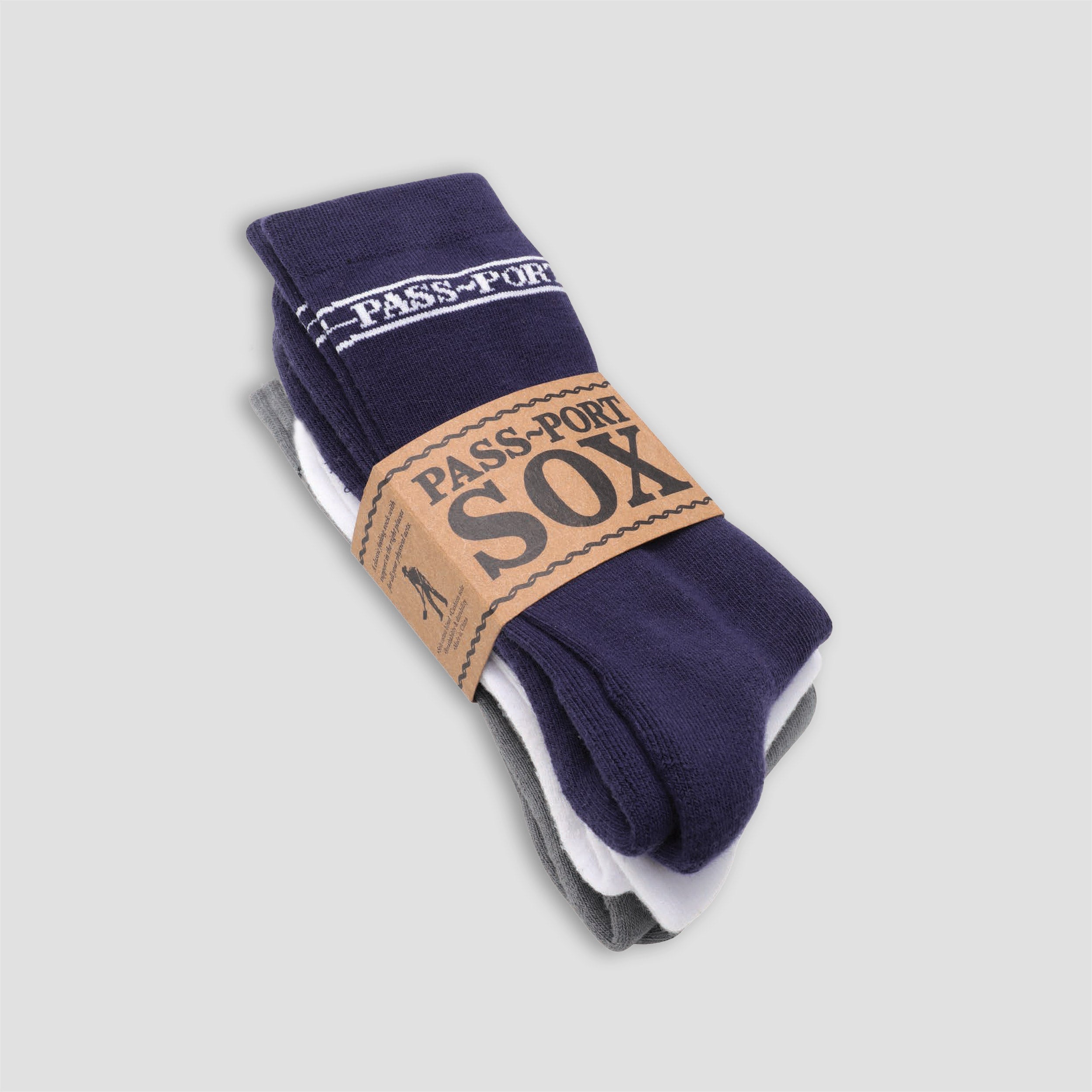 PassPort Hi Sox 3 Pack R43 Navy / White / Grey