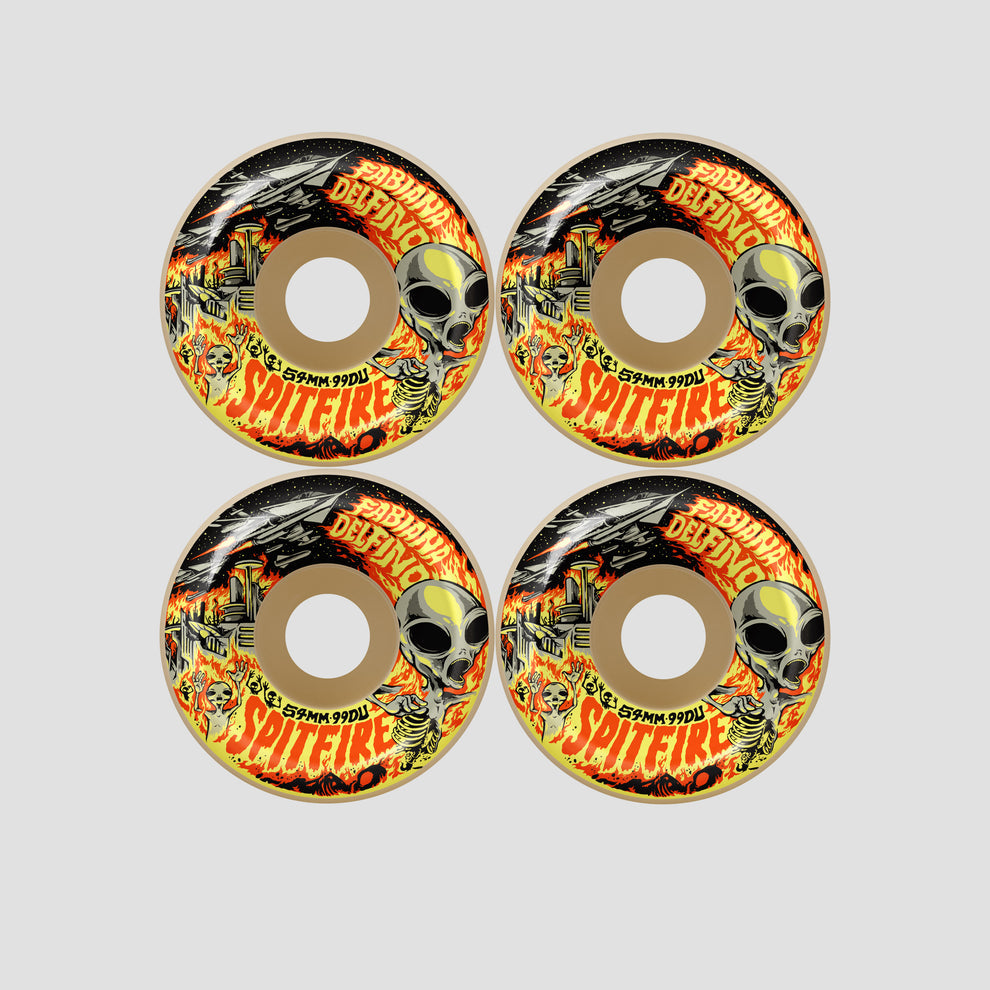Spitfire 54mm Fabiana Invasion F4 99 Conical Full Skateboard Wheels Natural