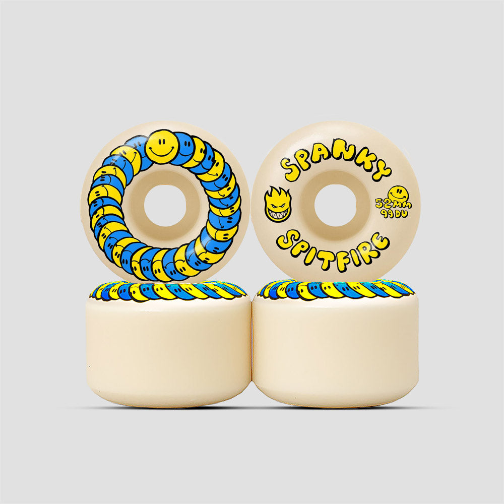Spitfire Formula Four 52mm 99 Classic Spanky Happy Skateboard Wheels Natural
