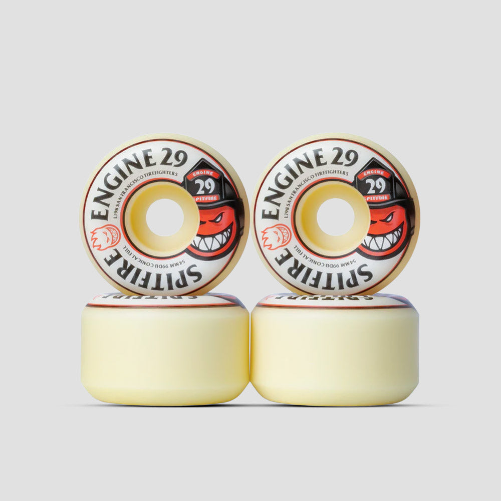 Spitfire x Engine 29 54mm Conical Full Shape F4 99DU Skateboard Wheels Natural
