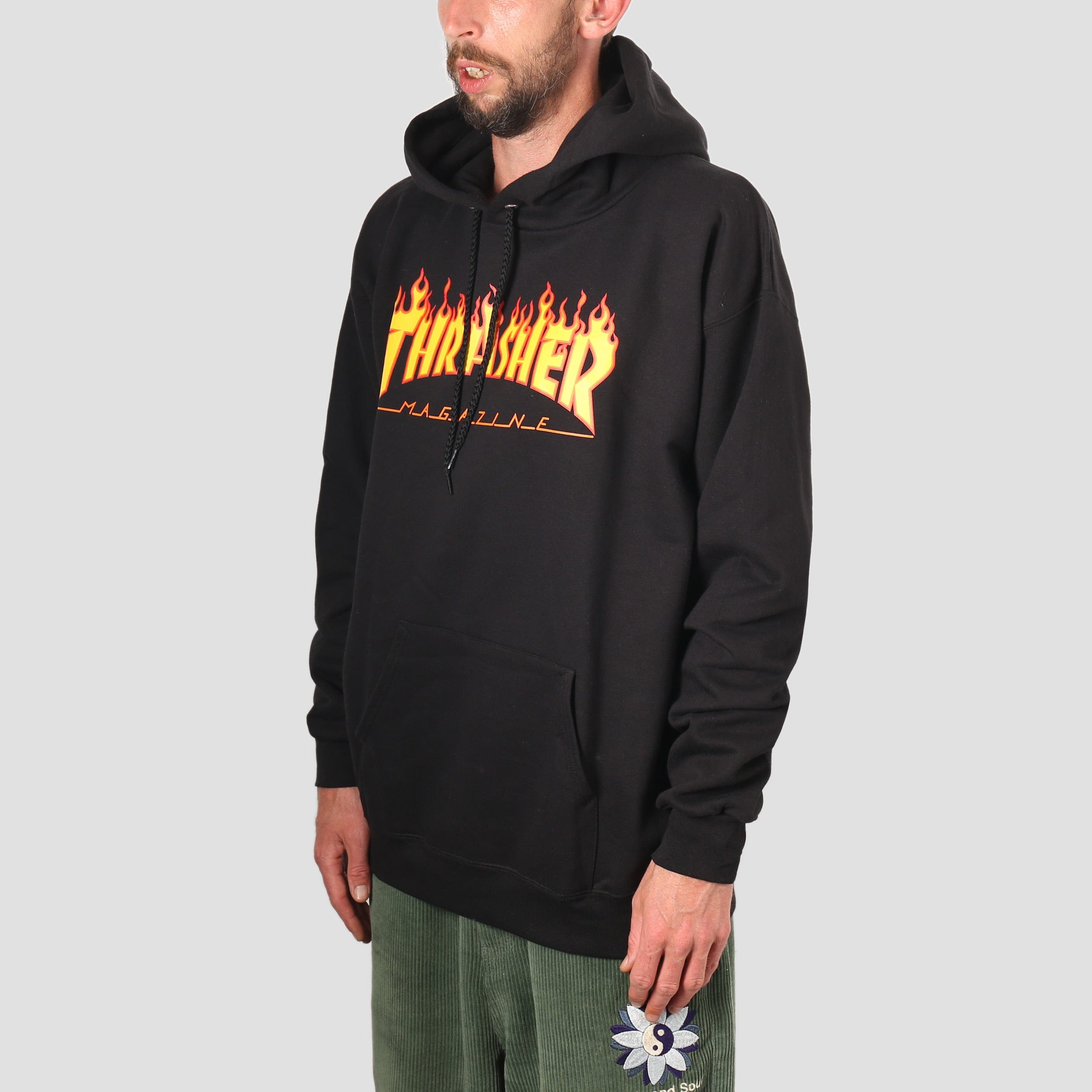 Thrasher Flame Logo Hood Black