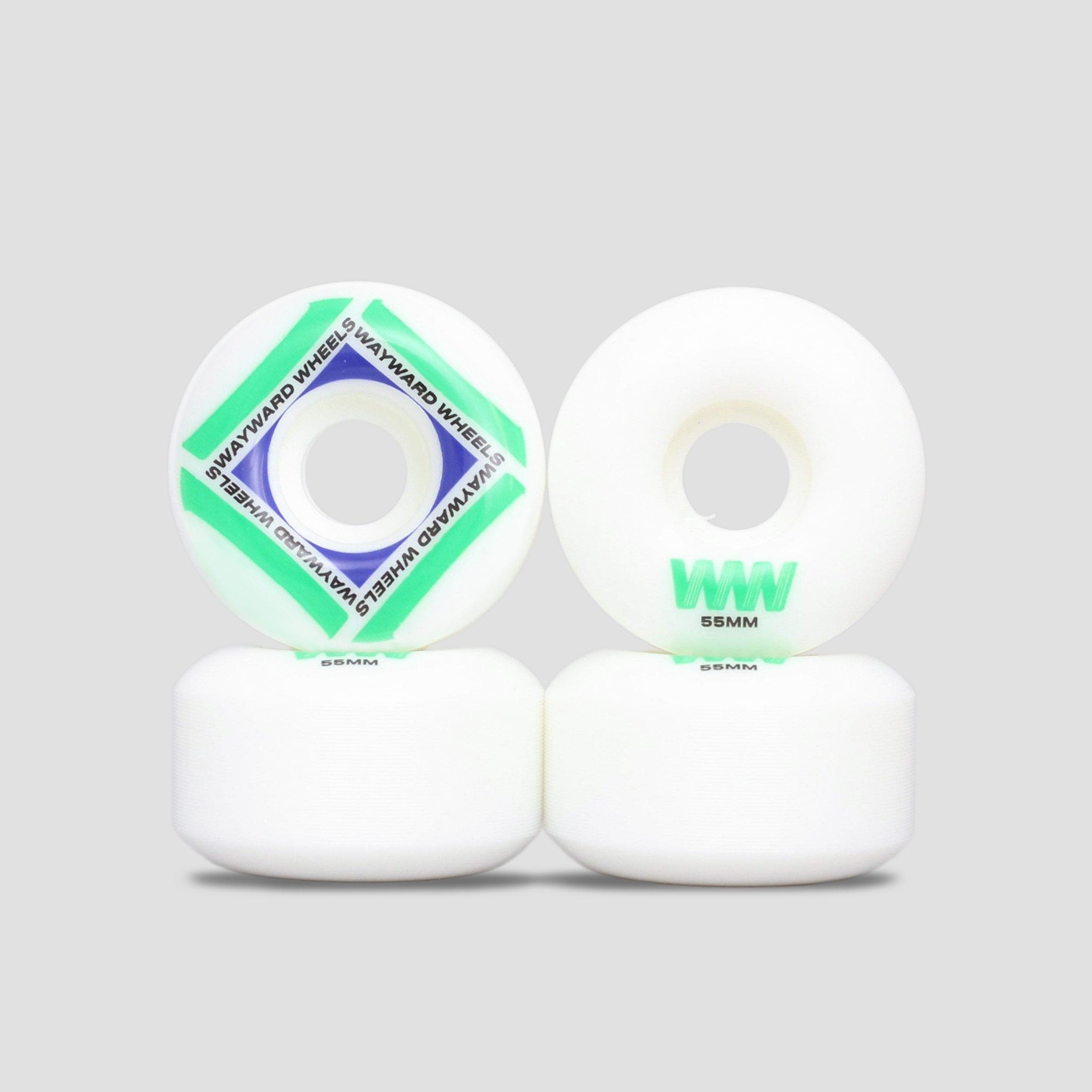 Wayward Waypoint Formula 55mm Skateboard Wheels White / Green