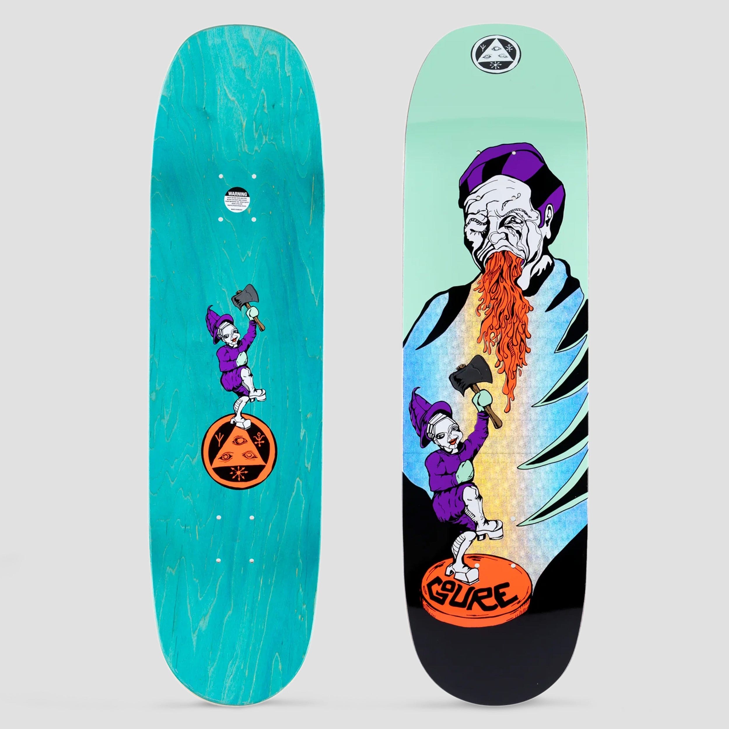 Welcome 8.5 Divorced Jim on Moontrimmer 2.0 Skateboard Deck Mint / Glitter Foil