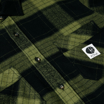 Polar Mike Longsleeve Shirt Flannel Black Army Green