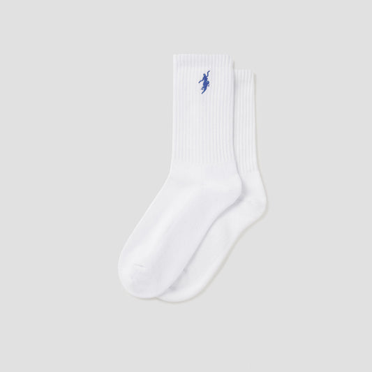 Polar No Comply Rib Socks White Blue