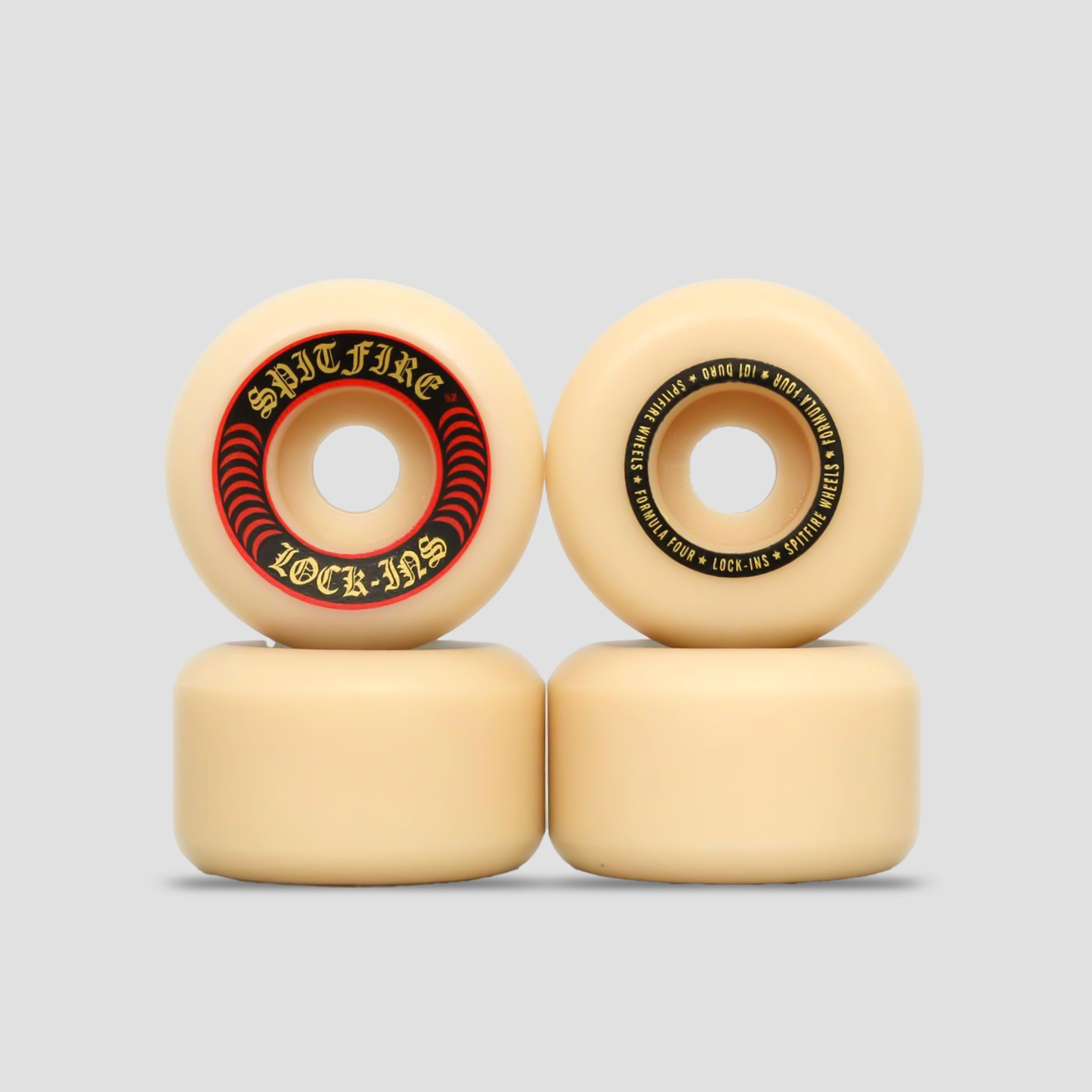 Spitfire 52mm 101DU Formula Four Lock Ins Wheels Natural