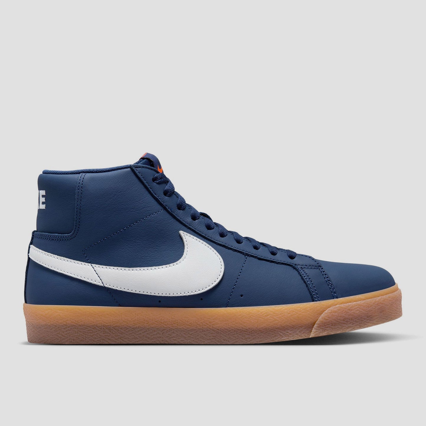 Nike SB Zoom Blazer Mid Skate Shoes Navy / White - Navy - Gum Light Brown