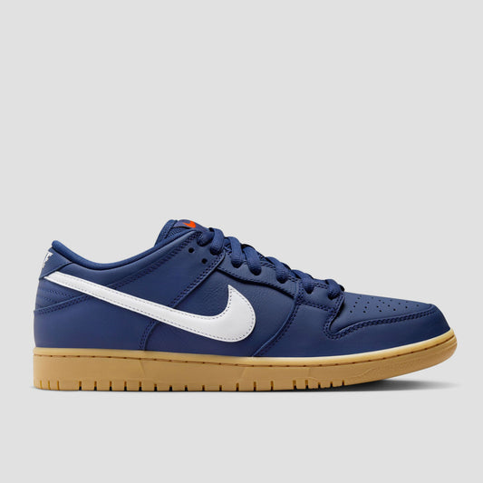 Nike SB Dunk Low Pro Skate Shoes Navy / White - Navy - Gum Light Brown