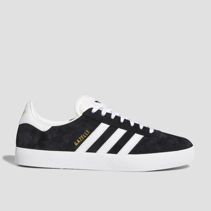 adidas Gazelle ADV Skate Shoes Core Black / Cloud White / Gold Metallic