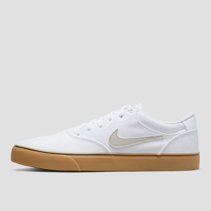 Nike SB Chron 2 Canvas Skate Shoes White / Light Bone / White Gum / Light Brown