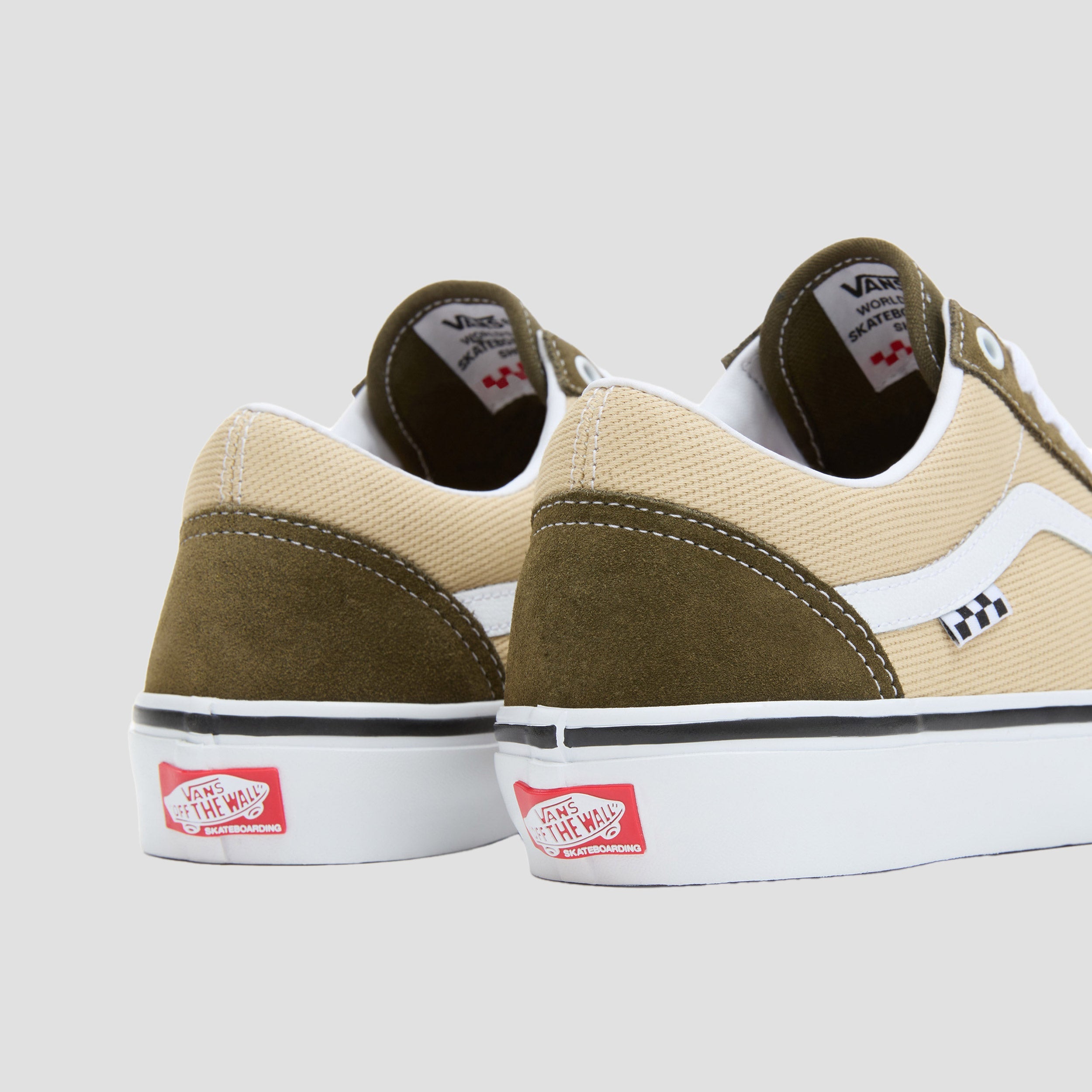 Vans Skate Old Skool Shoes Dark Olive / White