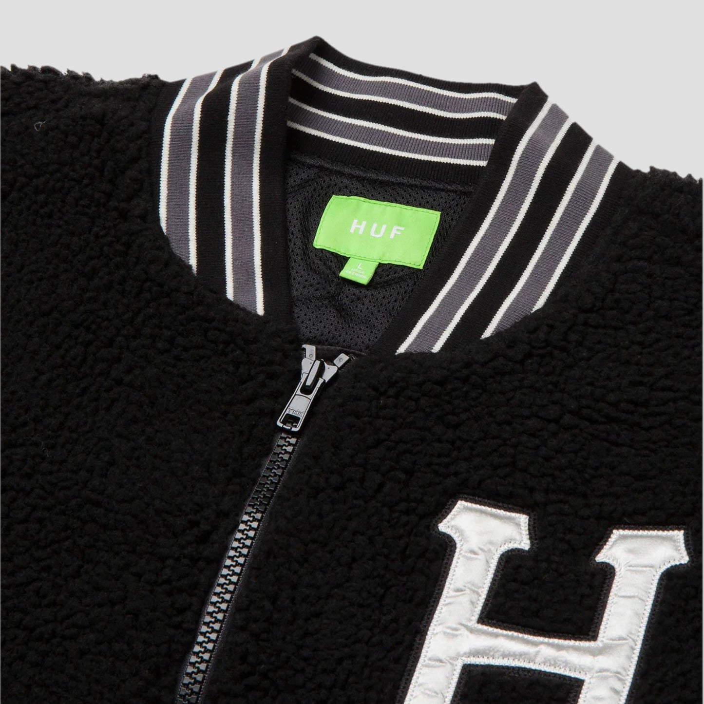 HUF Sherpa Varsity Jacket Black