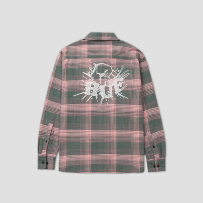 HUF Smash Flannel Overshirt Pink