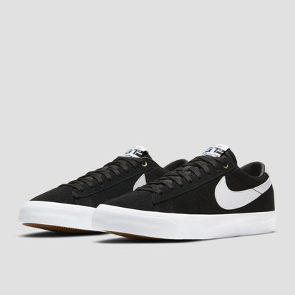 Nike SB Blazer Low Pro GT Shoes Black / White - Black - Gum Light Brown