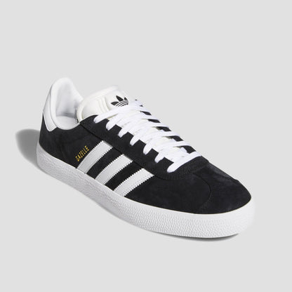 adidas Gazelle ADV Skate Shoes Core Black / Cloud White / Gold Metallic