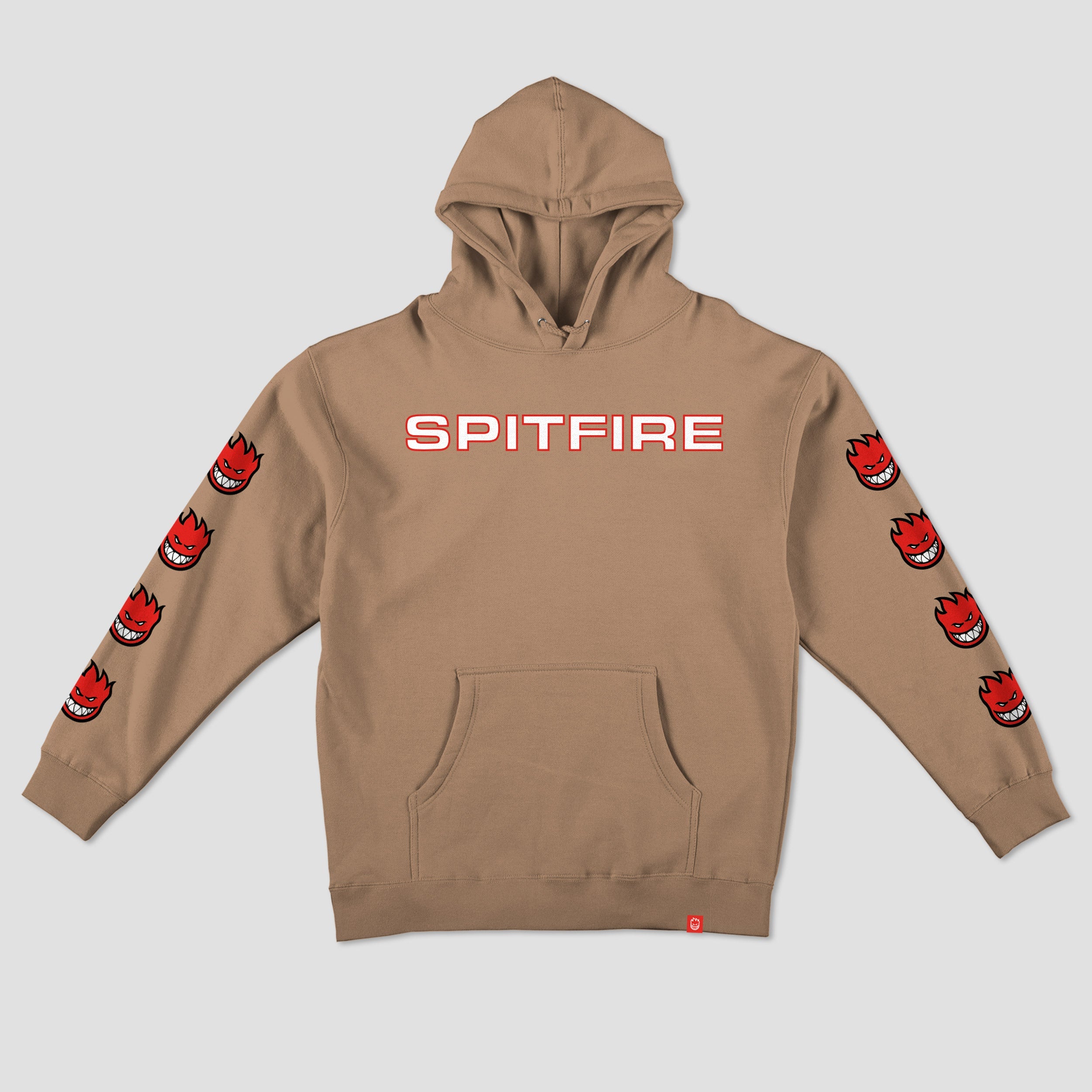 Spitfire Classic 87 Bighead Fill Sleeve Hoodie Sandstone