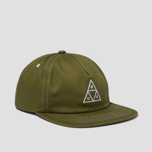 HUF Set Triple Triangle Snapback Cap Light Olive White