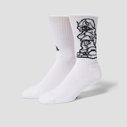 HUF Rave Crew Sock White