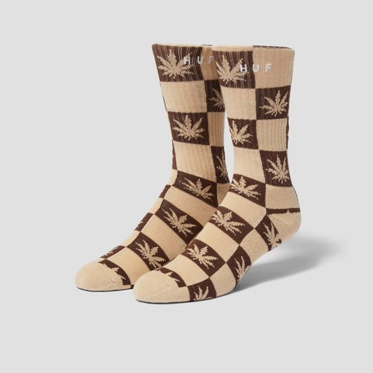 HUF Checkered Plantlife Sock Wheat