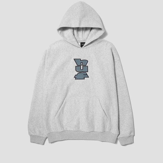 HUF Benton Heavyweight Fleece Hood Heather Grey