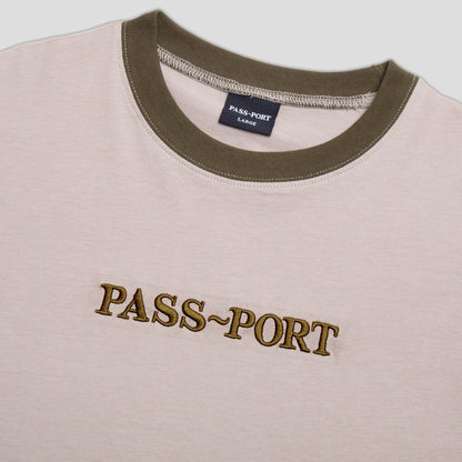 PassPort Official Contrast Organic T-Shirt Khaki