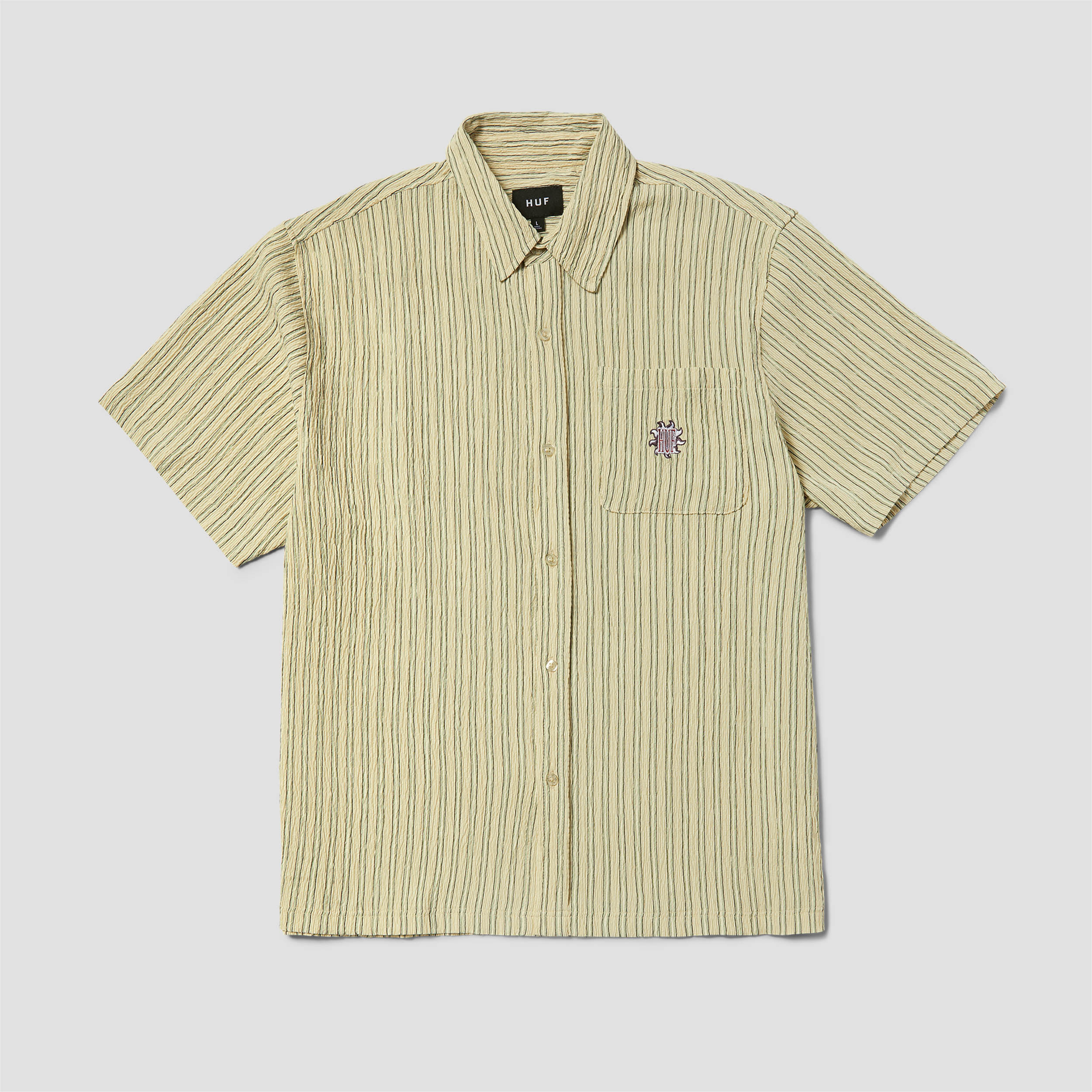 Huf Apollo Shortsleeve Striped Shirt Natural