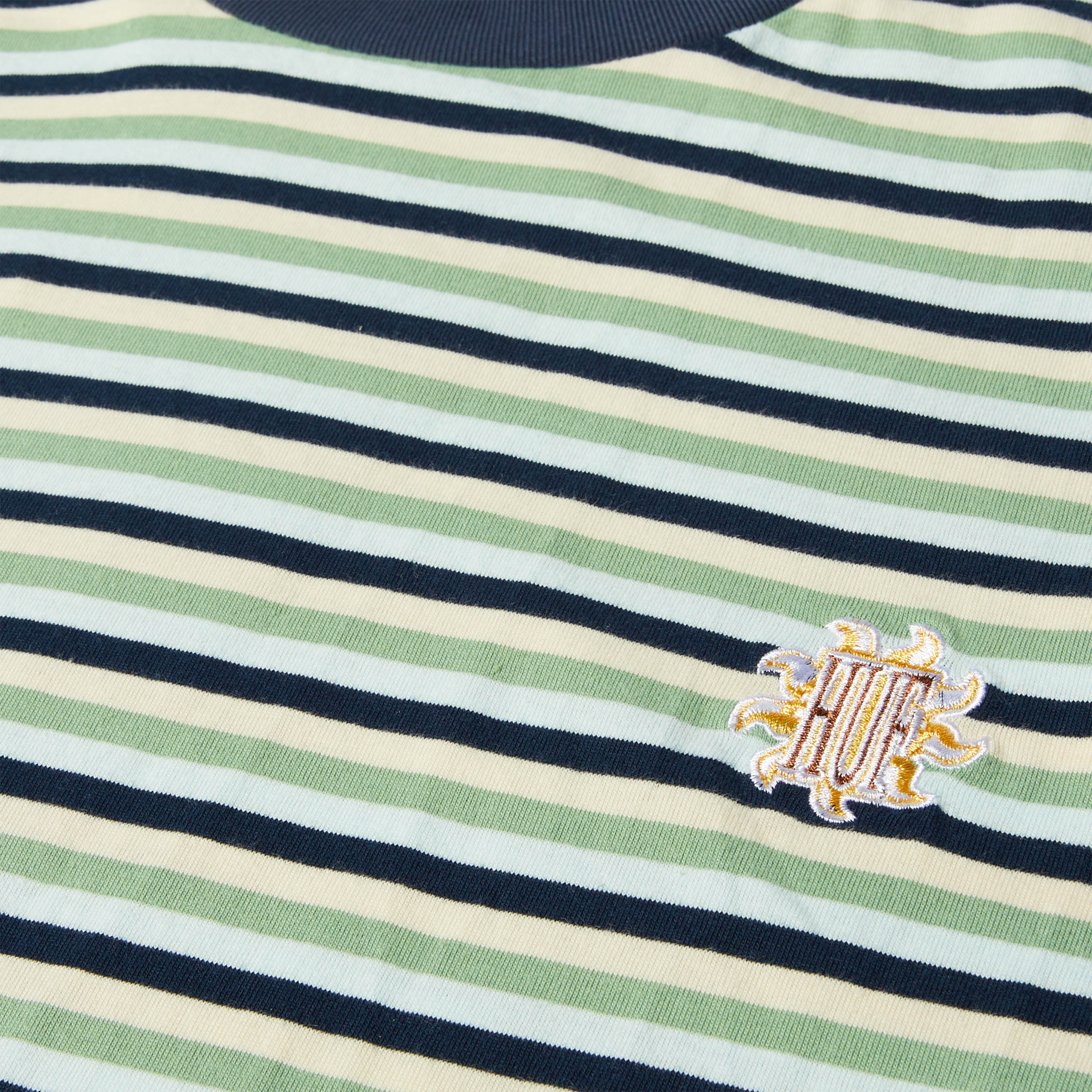 Huf Apollo Striped Shortsleeve Knit Boxy Top Blue