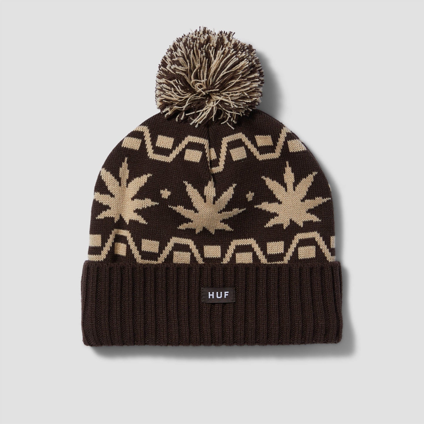 HUF Apres Cuff Pom Beanie Brown