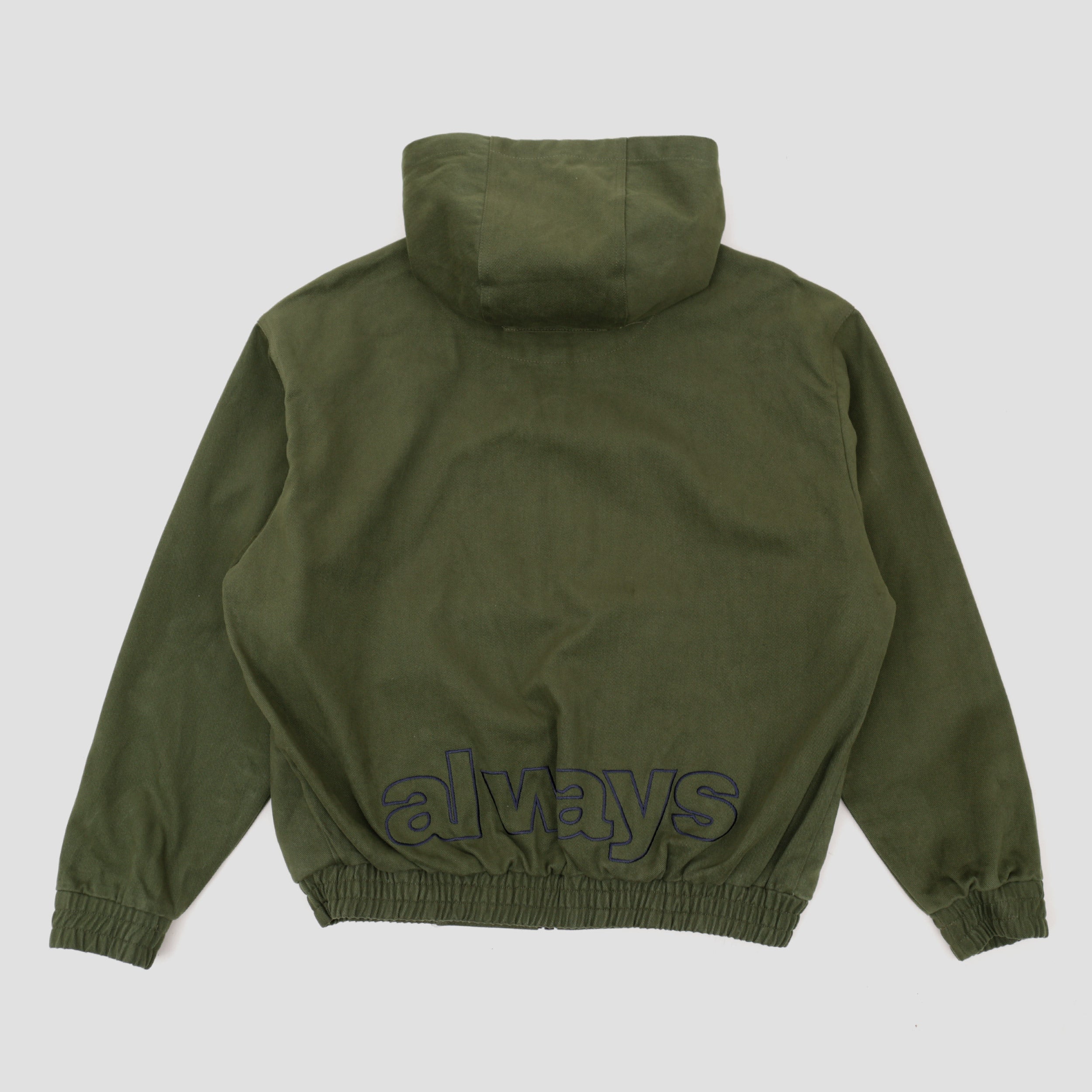 Always Two Tone Canvas Bomber Jacket Green