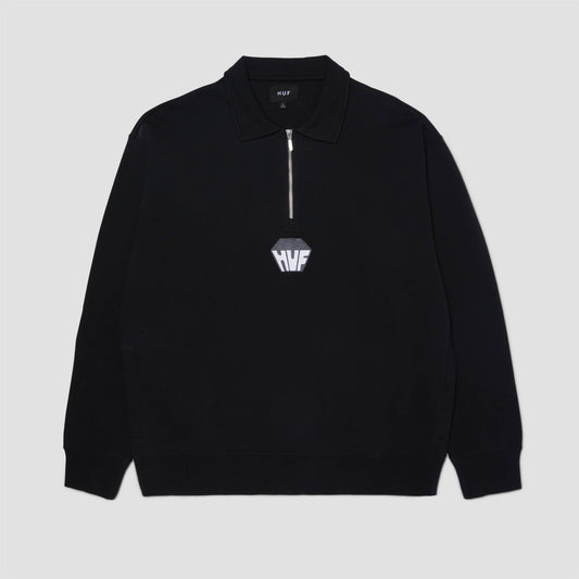 HUF Big Block 1/4 Zip French Terry Black